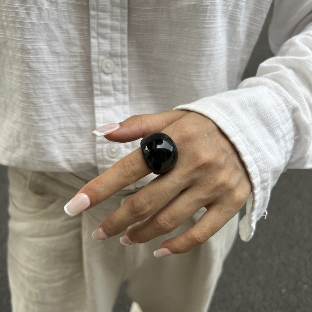 Wholesale Trendy Ombre Resin Wide Band Ring Women S Everyday Jewelry Accessory