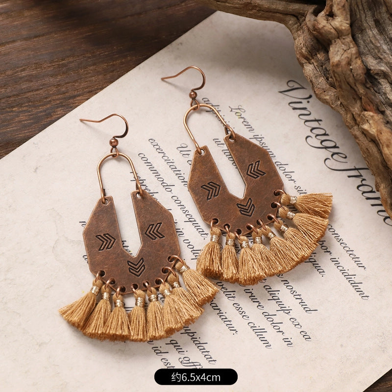 Wholesale Alloy Butterfly Bohemian Earrings Long Tassel Drop Earrings Fashion Accessory for Women Party Wear