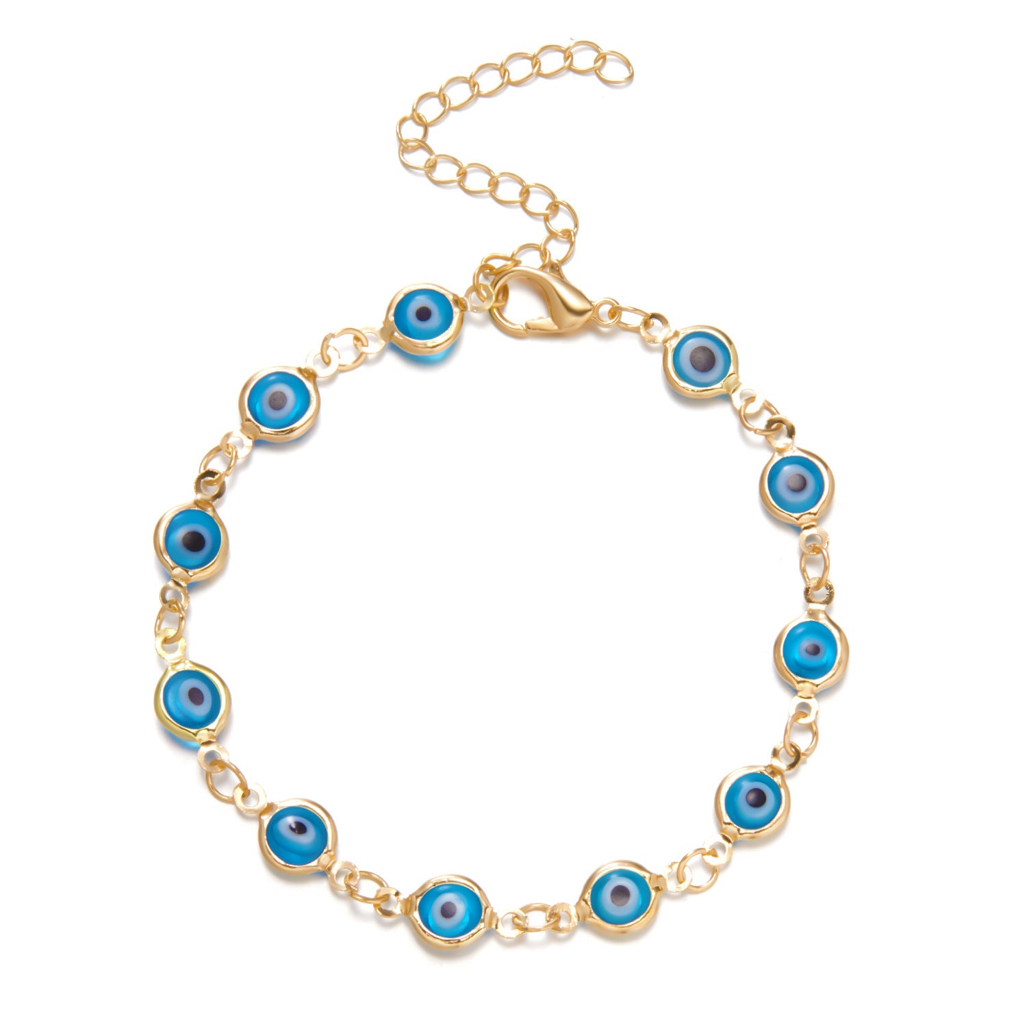 Wholesale Retro Colored Oil Drop Eye Alloy Bracelet
