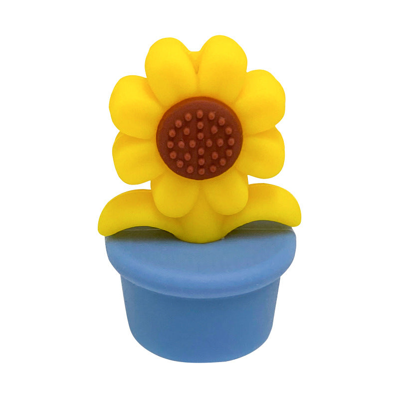 Wholesale of 10PCS Planter Sunflower Food Grade Silicone Beads ACC-BDS-WDX042
