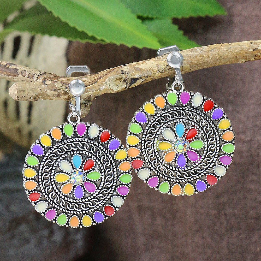 Wholesale Bohemian Geometric Hollow Earrings Retro Ethnic Ear Clip,  Stylish Everyday Jewelry