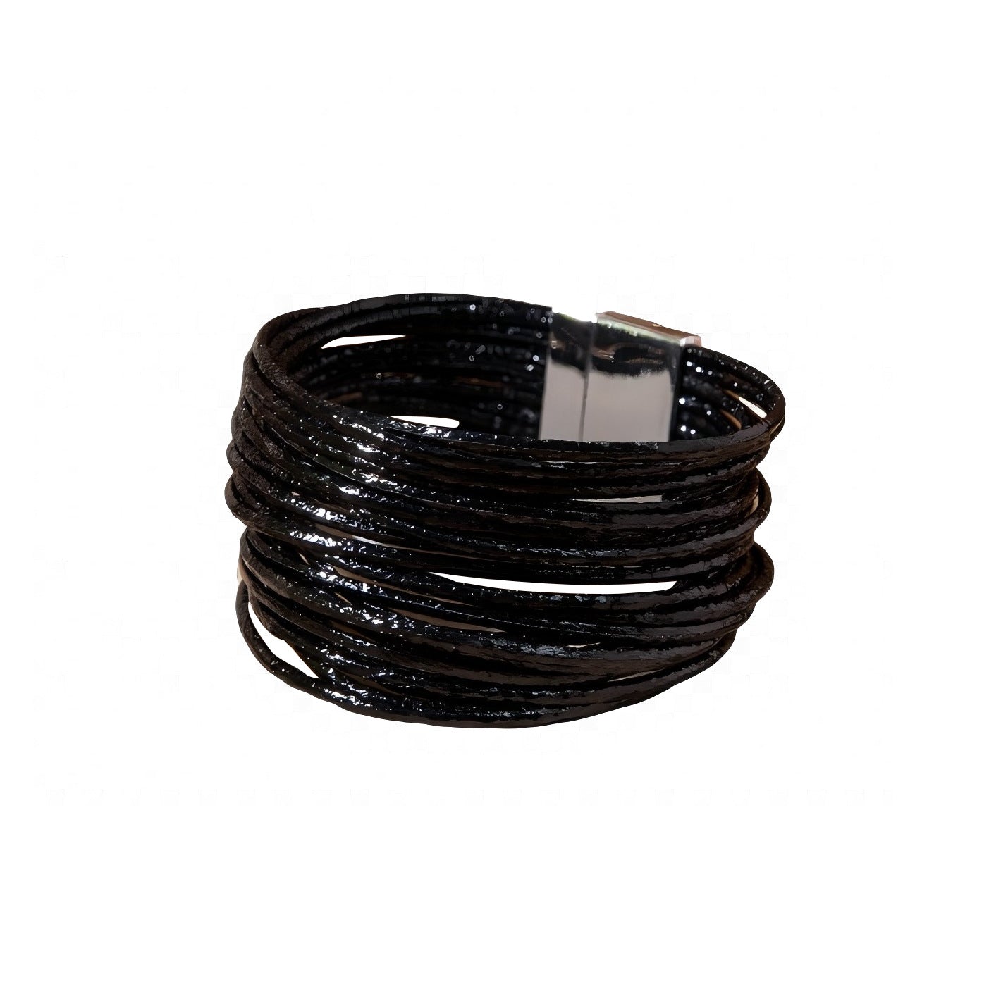 Wholesale Colorful Thin Circle Stacked PU Bracelet