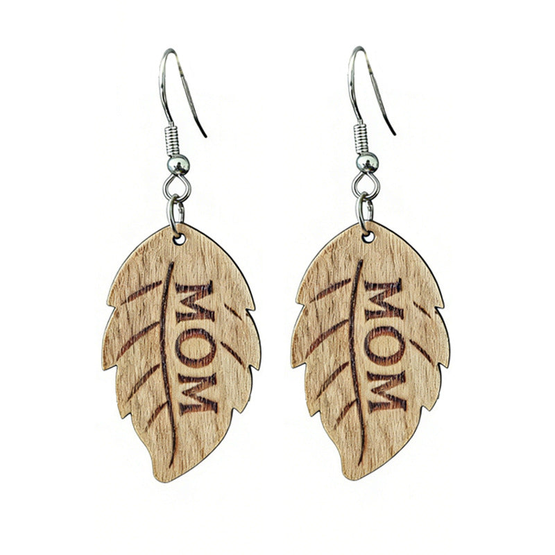 Wholesale 2 pairs Pearl and wooden floral earrings Mother' s Day gift