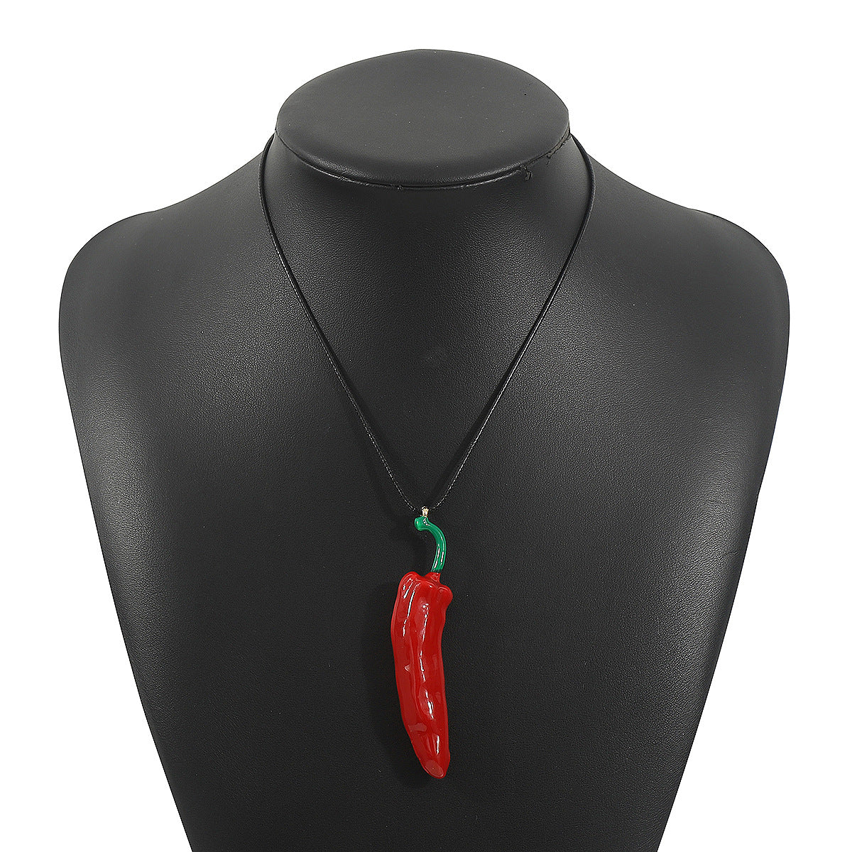 Wholesale simulation enamel vegetable stacked necklace cute red pepper pendant necklace