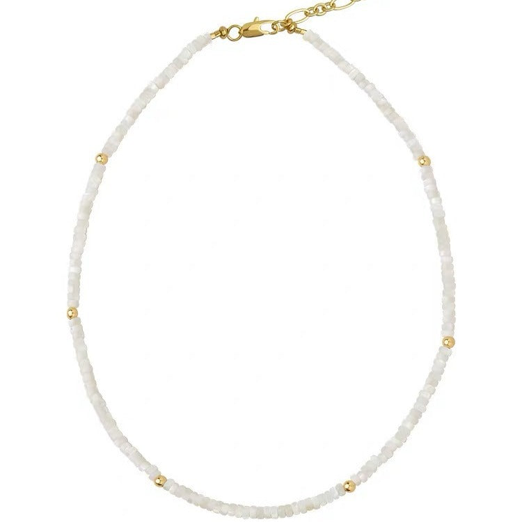 Wholesale natural white fritillary beaded necklace