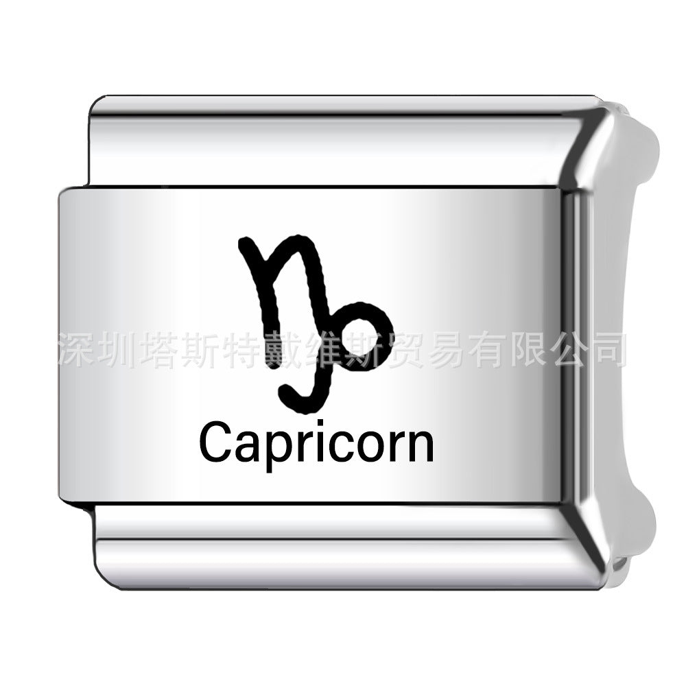 Wholesale 9mm Italian Charm Starter Bracelets DIY square Single Section Creative Stainless Steel Composable Bracelet