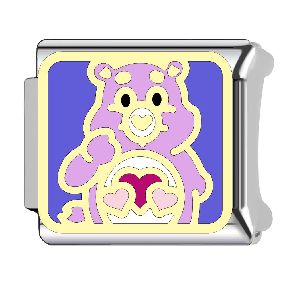 Wholesale Italian Charm Bracelet 9mm DIY Cartoon bear   Creative Stainless Steel Composable Bracelet