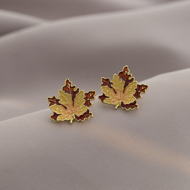 Wholesale Double Maple Leaf Earrings