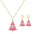 Wholesale Pink Girls Christmas Tree Earrings