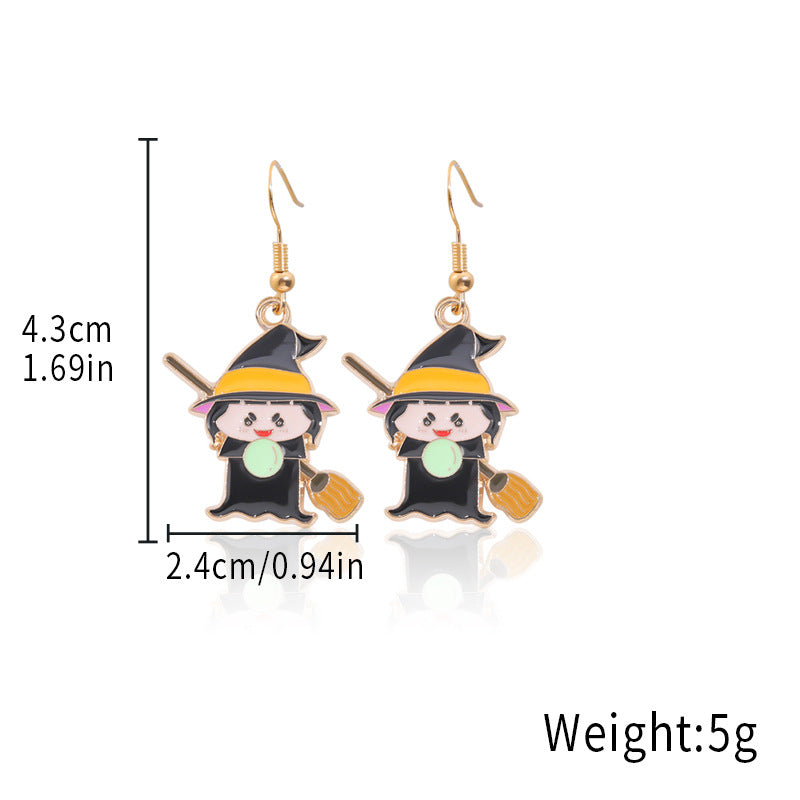 Wholesale Alloy  Earrings - Cute Ghost and Pumpkin Skull for Party Wear