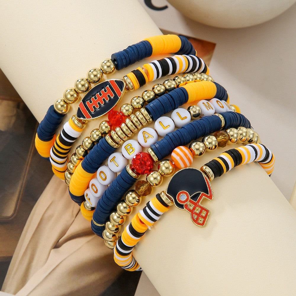Wholesale  Rugby suit Multi-layer Stacked Love Letter Soft y Bracelet