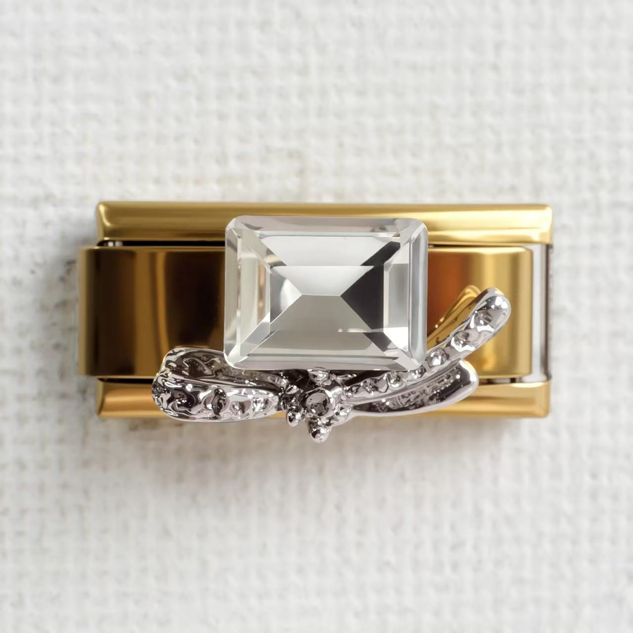 Wholesale 5pcs/pack Makeup &  Accessories Enamel Italian Charms Single Section Creative Stainless Steel Composable Bracelet