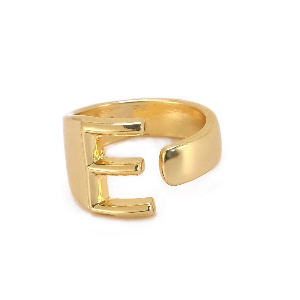 Wholesale English Letter Ring Open Adjustable Ring ACC-RS-TuCai001