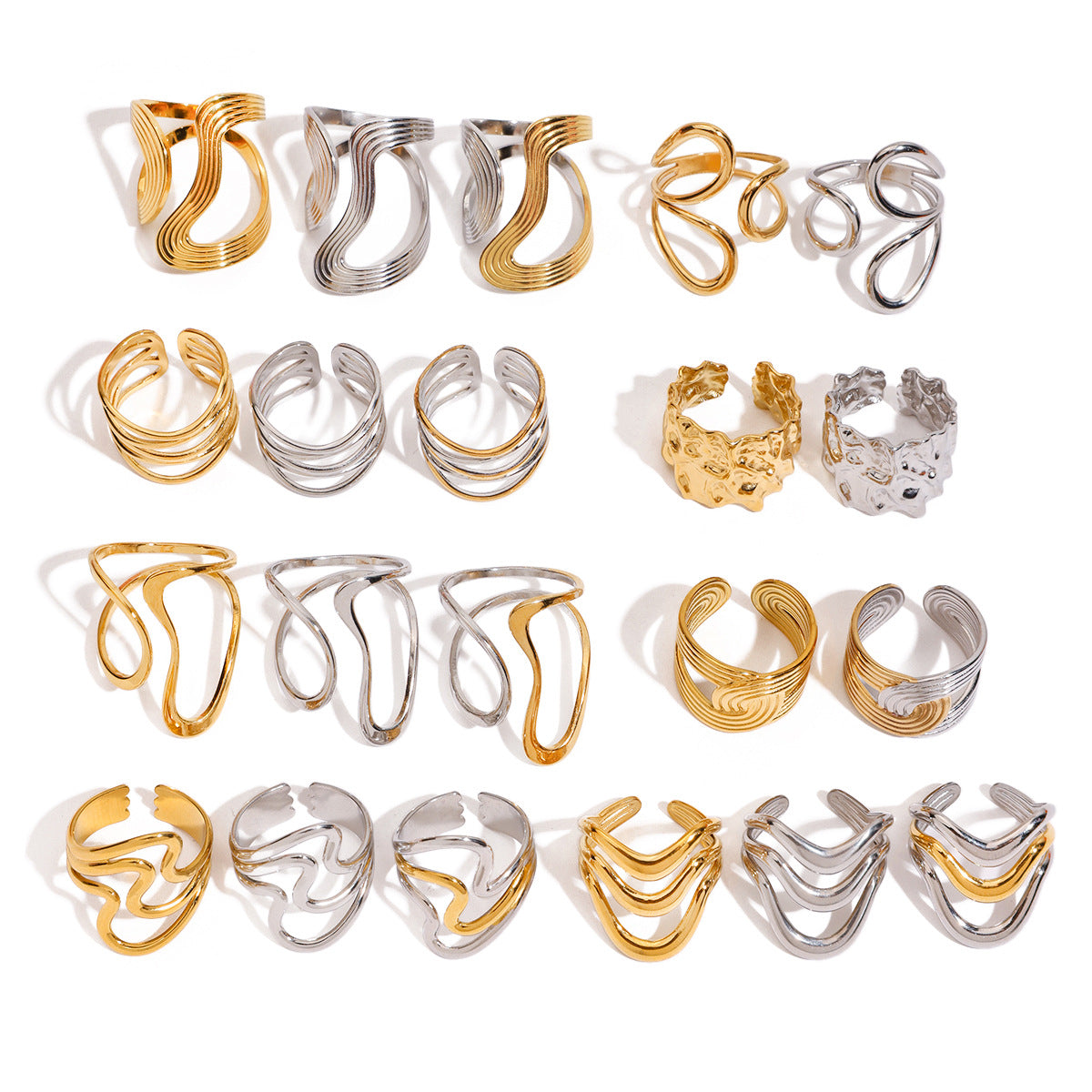 Wholesale  Stainless Steel Ring  Light Luxury  Line Ring