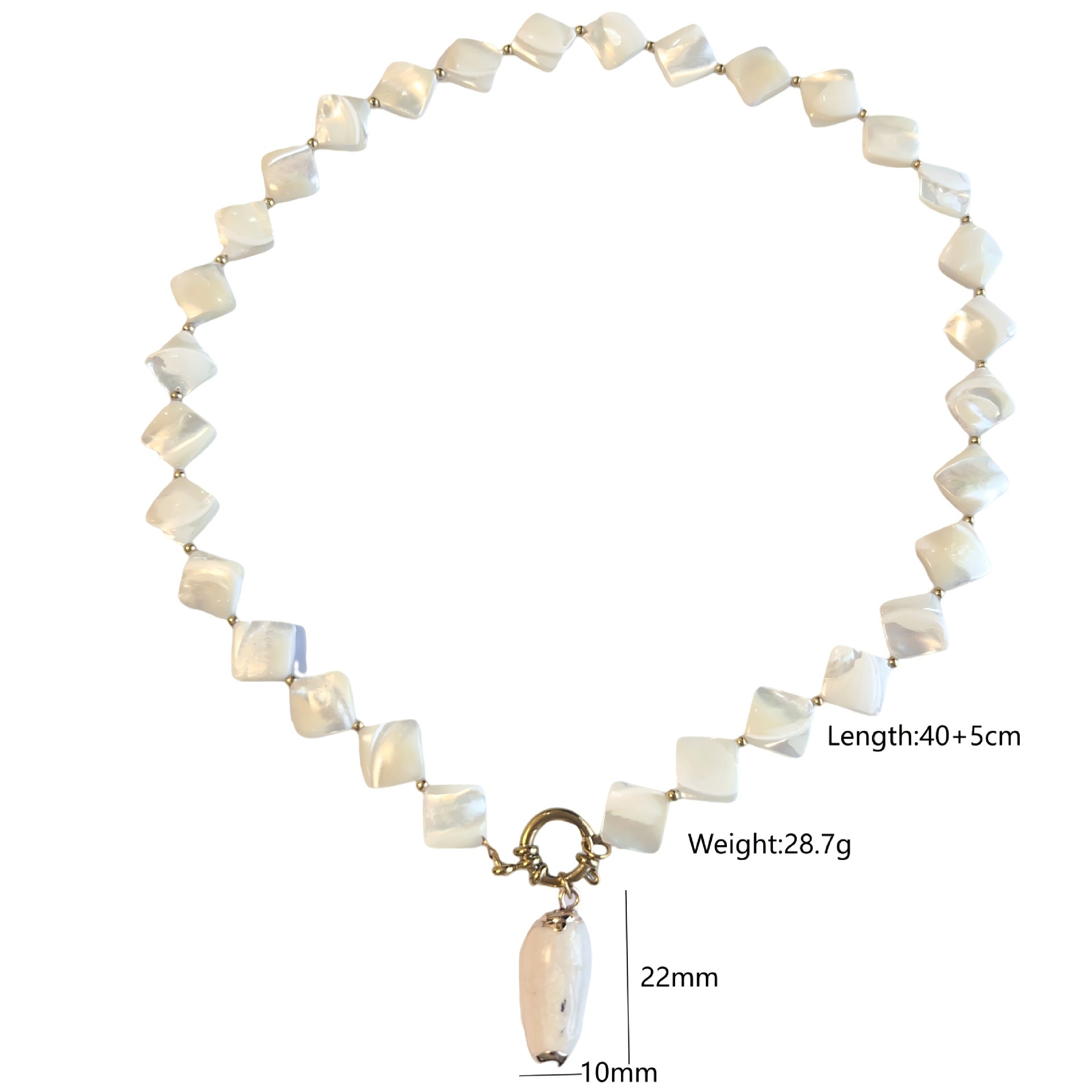 Wholesale Stainless Steel Natural Pearl Beads Beaded Diamond Cross Pendant Necklace