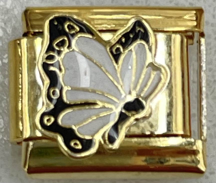 Wholesale Italian Charm Bracelet 9mm DIY Splicing Gold Butterfly Stainless Steel Composable Bracelet