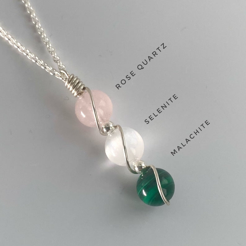 Wholesale Natural Crystal Silver Wire Wrapped Constellation Necklace ACC-NE-RongGuan016