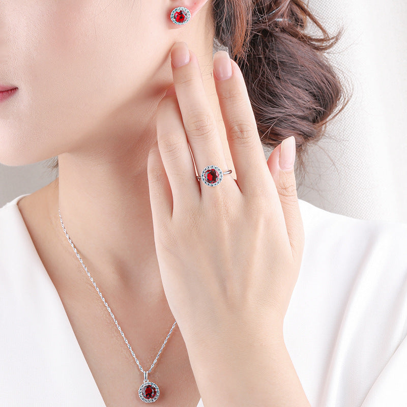 Wholesale Vintage Women Necklace Set S925 Silver Open Ring Set