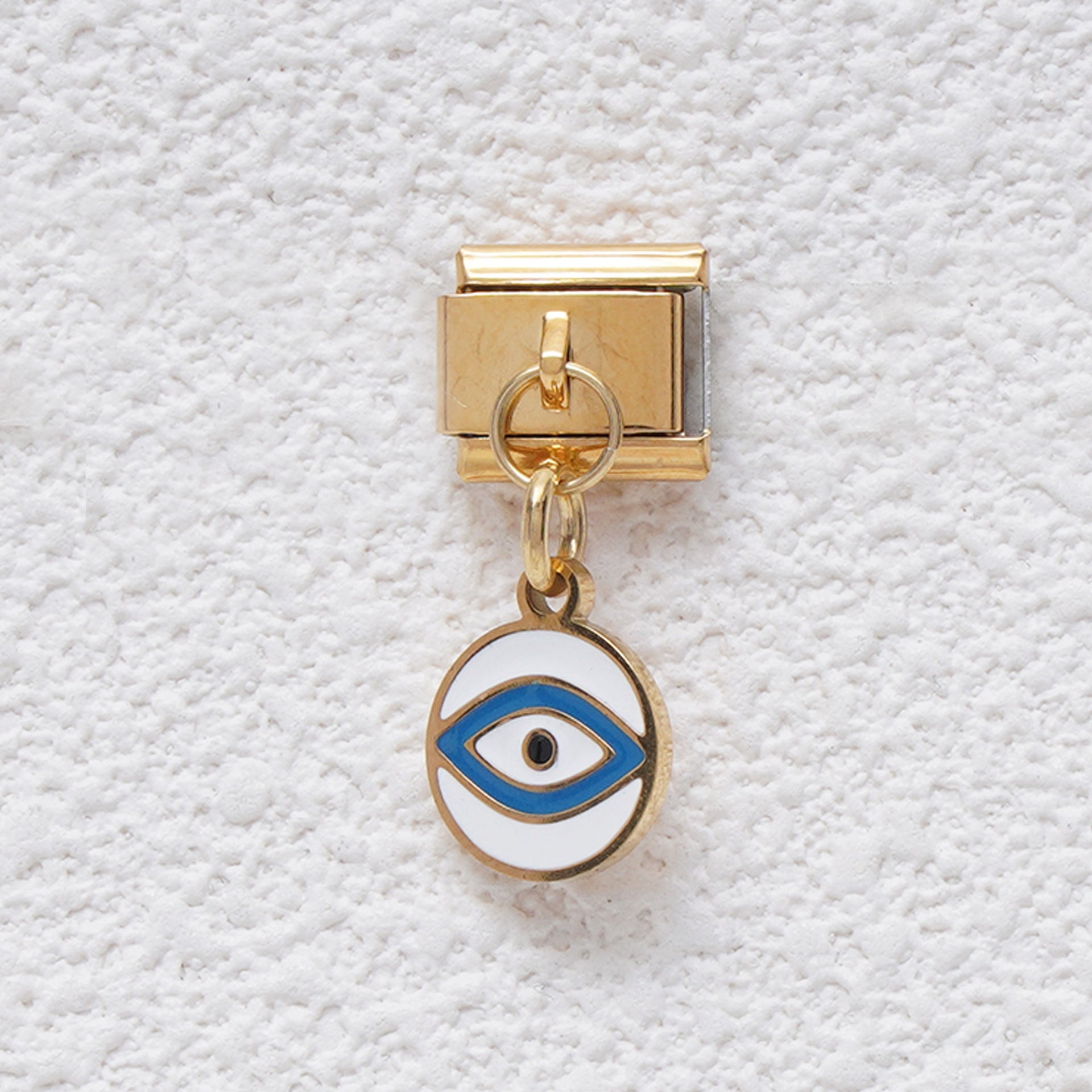 Wholesale Italian Charm Bracelet 9mm DIY Splicing Blue Eye Pendant Stainless Steel Composable Bracelet