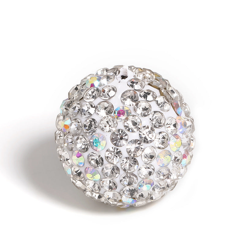 Wholesale 10pcs/pack 16mm Shambhala Clay Drill Ball Colorful Rhinestone Soft Clay Beads ACC-BDS-BoLG001