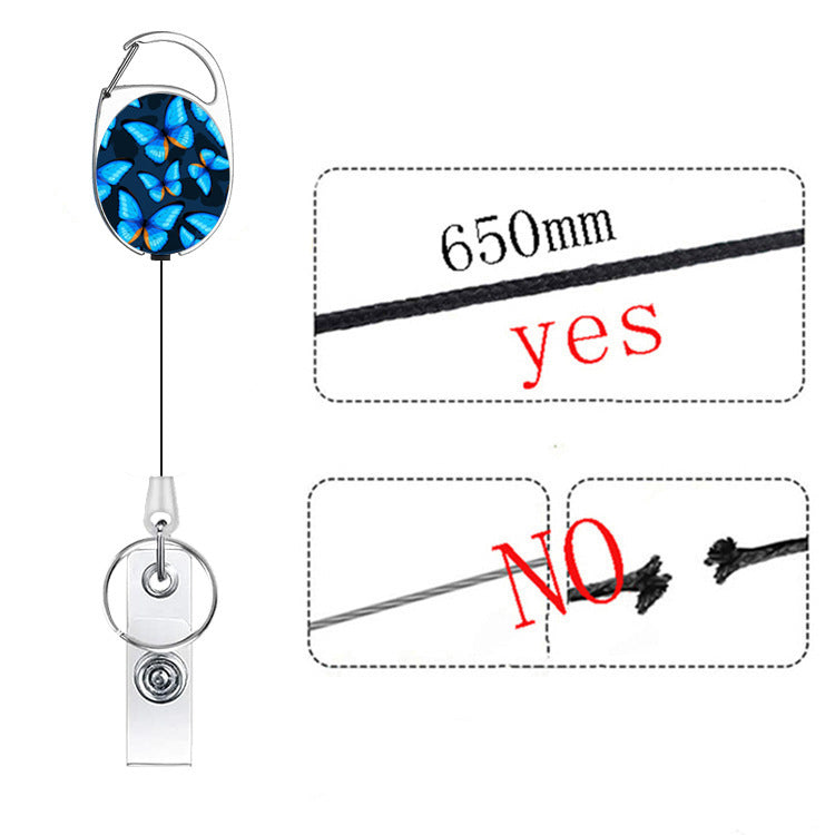 Wholesale Flower Butterfly Zinc Alloy Telescopic Keychain Badge Reels ACC-KC-ChiHai014