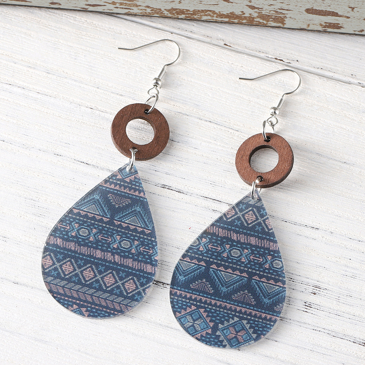 Wholesale  Western-style Aztec Pattern Water Drop Pendant Earrings
