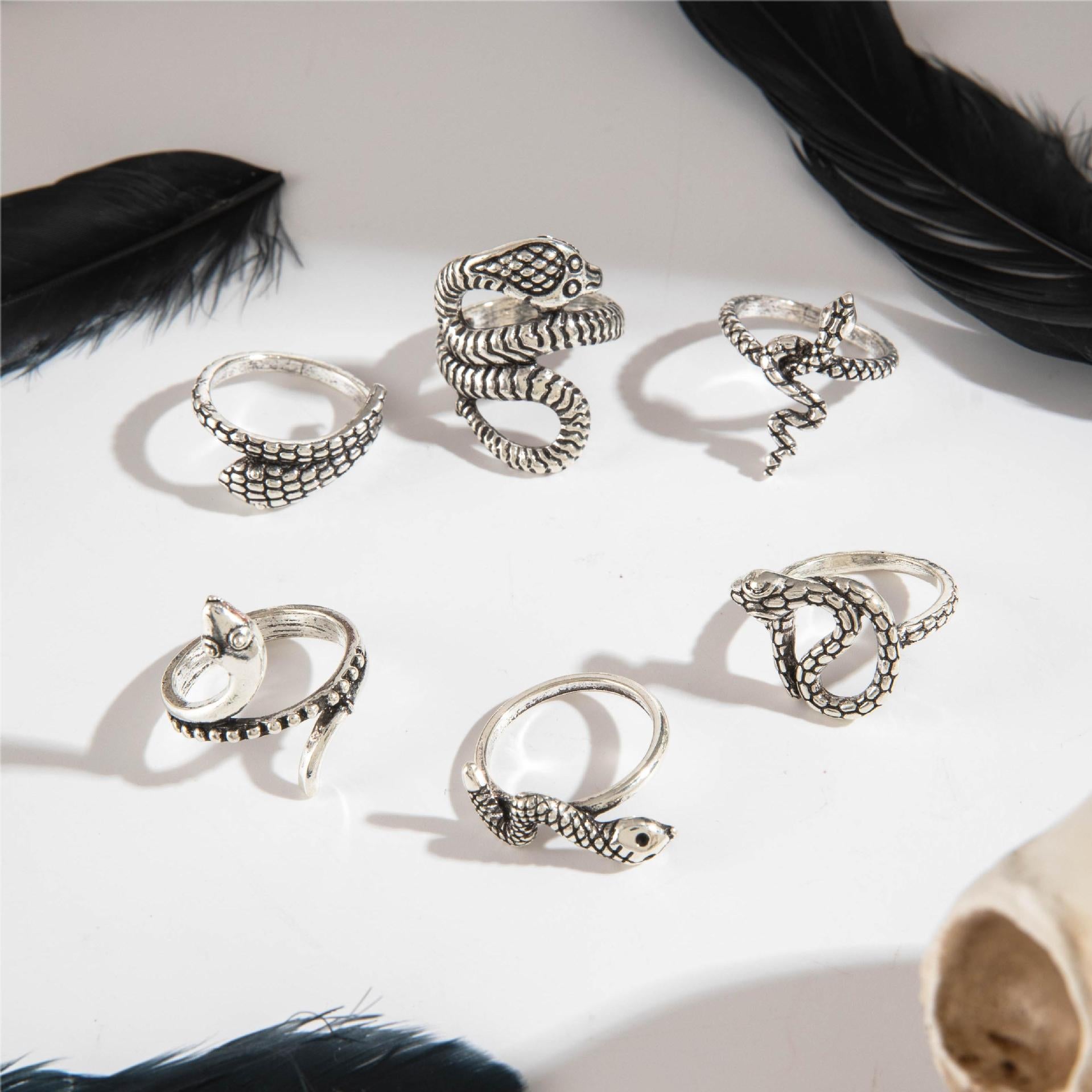 Wholesale  Personalized Snake Ring  Alloy Ring Six-piece Set