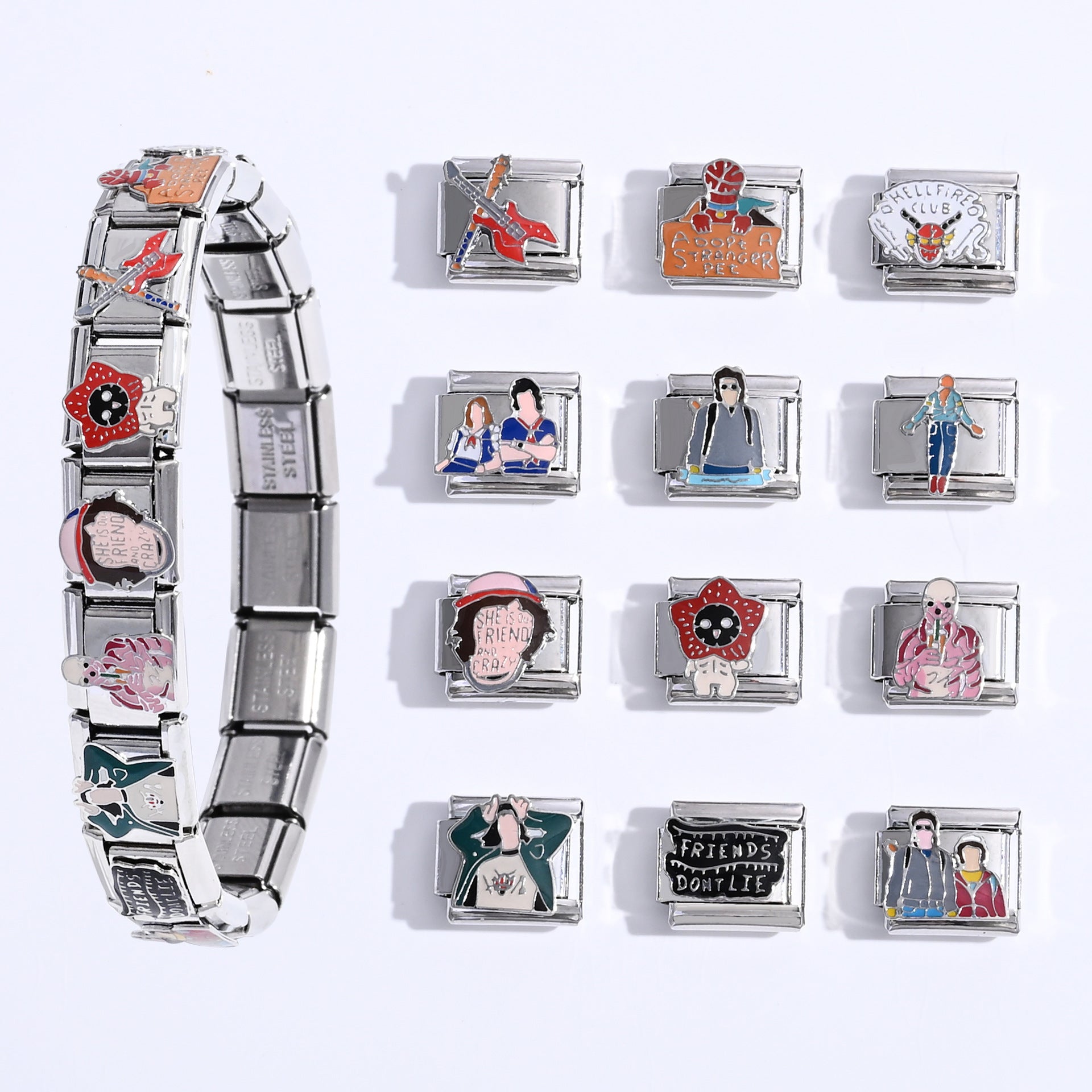 Wholesale TV series peripheral series stainless steel modular bracelet splicing gold-plated DIY Italian modules