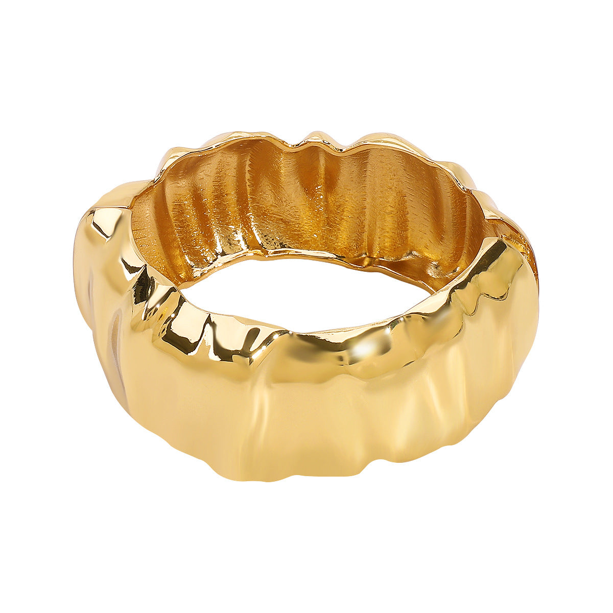 Wholesale Irregular Pleated Circular Wide Bracelet