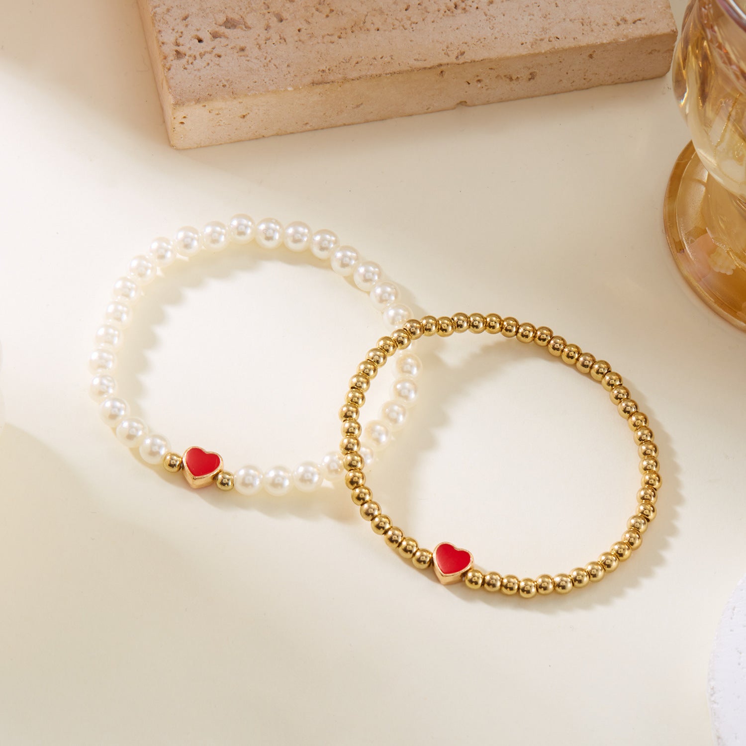 Wholesale Pearl Bracelet Pearl Multicolor Love Beaded Combination Stacked Bracelet