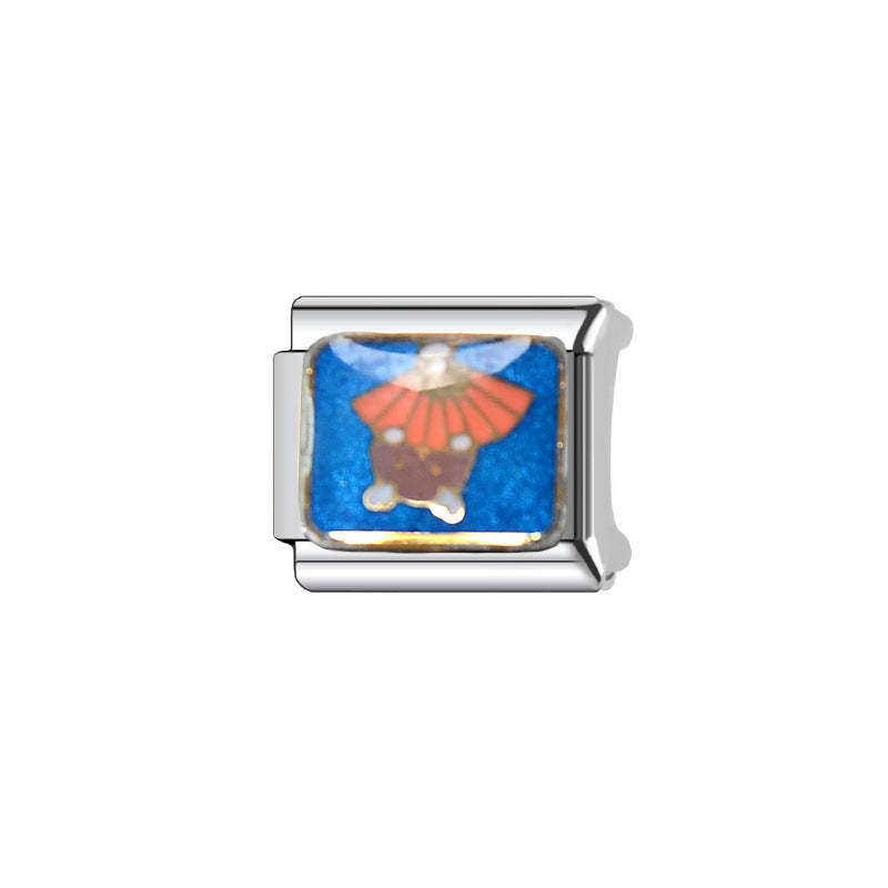 Pulsera de encanto italiano al por mayor de 9 mm empalmado lindo colgante creativo colgante de acero inoxidable brazalete compuesto por acero inoxidable