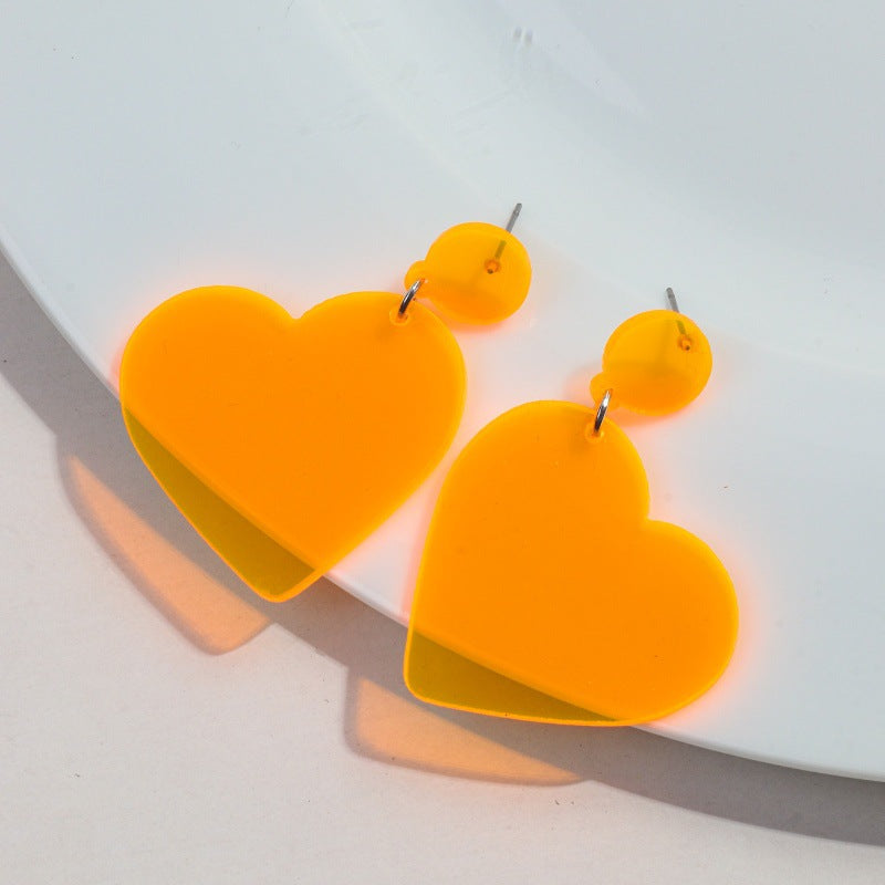 Wholesale  Heart-shaped Valentine's Day Love Heart Gold and Silver Color Earrings