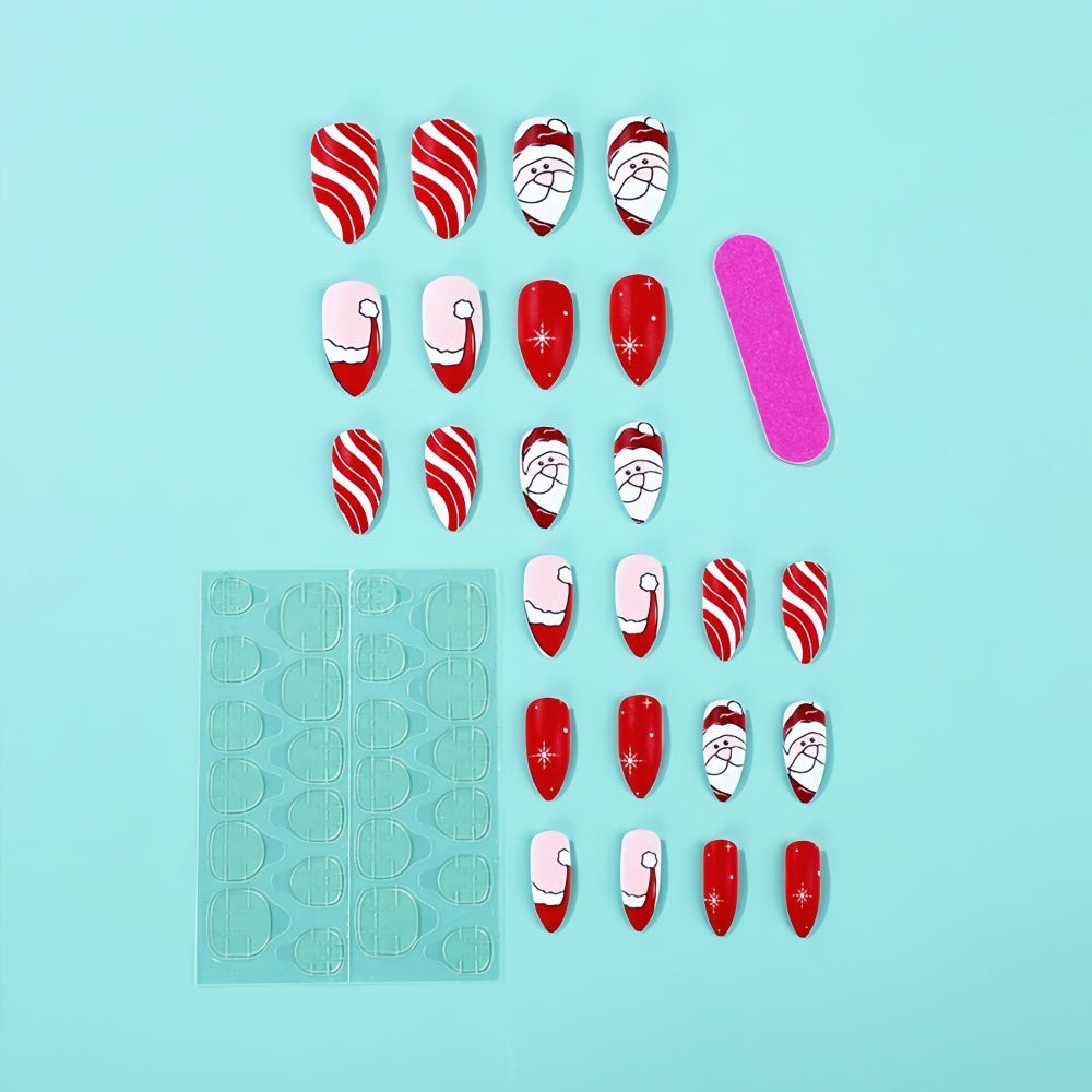 Wholesale 24 Pieces/ box Christmas Short Water Drop Nail