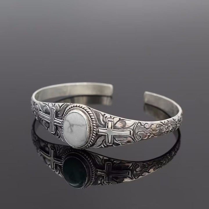 Wholesale Natural Open Bangle Bracelet  Bohemian Floral Pattern Hand Wrist Ornament