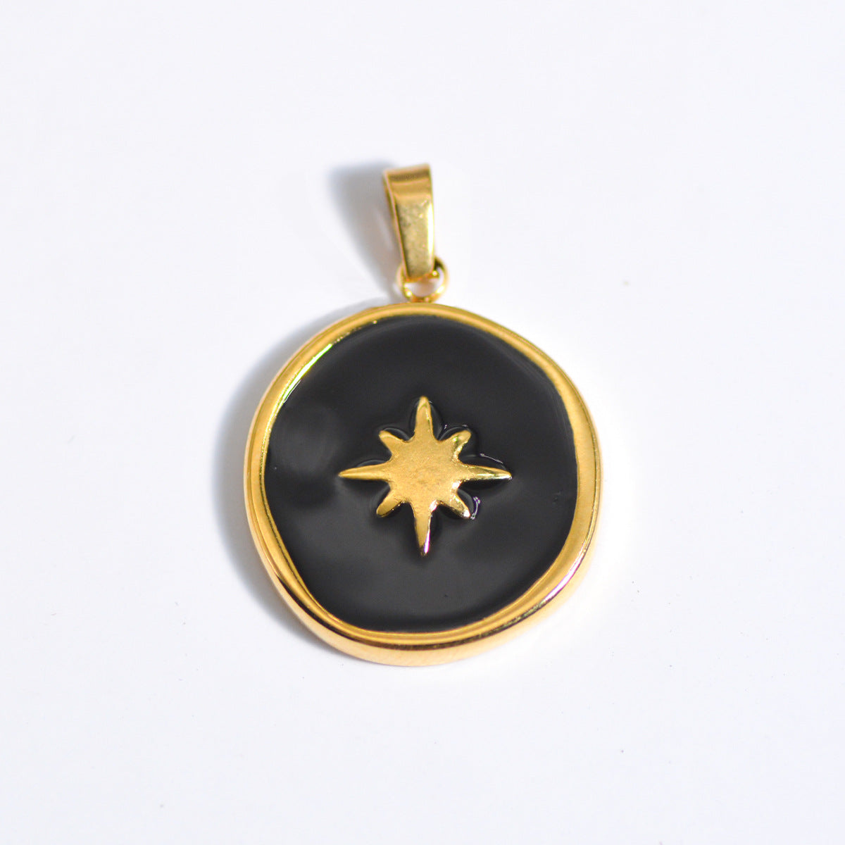 Wholesale Stylish Geometric Stainless Steel Necklace Pendant Natural Stone Drop DIY Jewelry Accessory For Layering And Gift