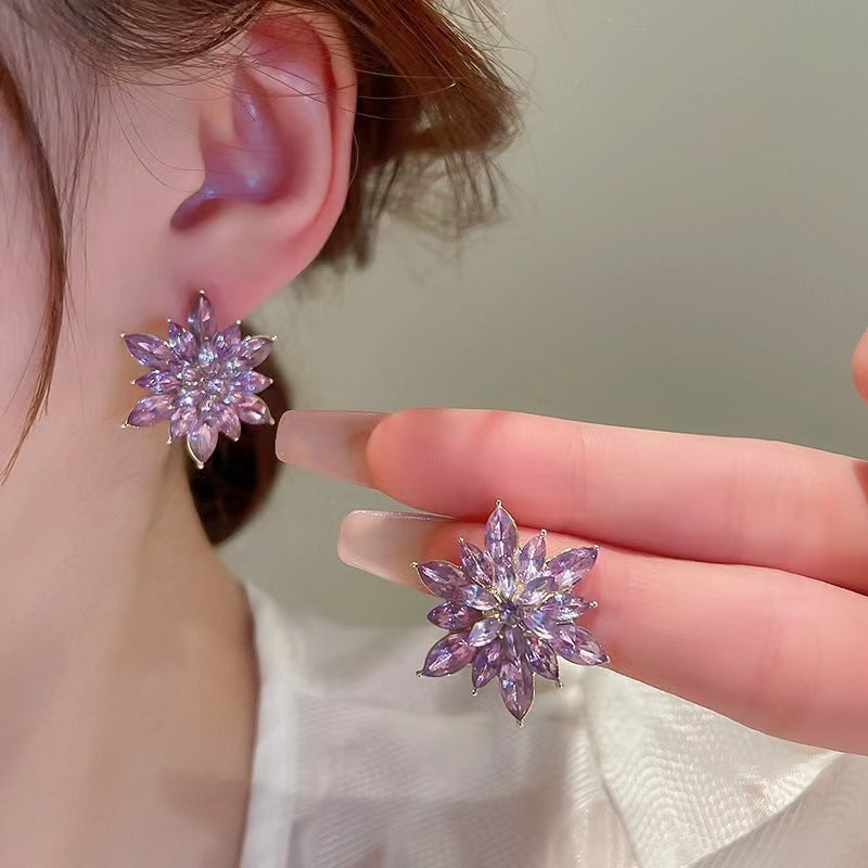 Wholesale 925 Silver Needle Square Zircon Stud Earrings Ear Studs ACC-ES-Yinhe003