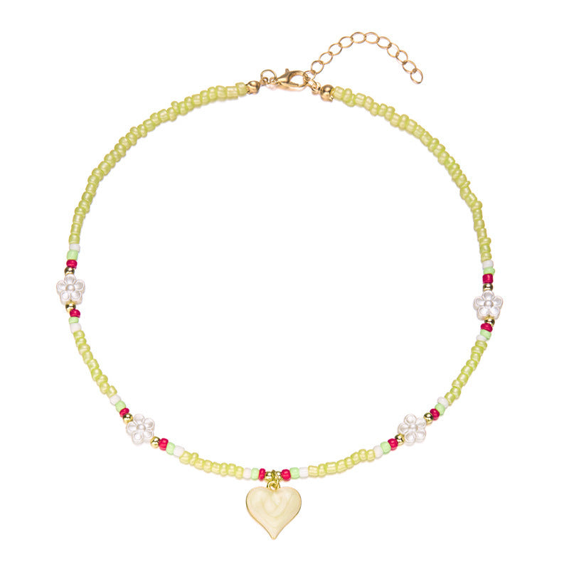 Wholesale  handmade jewelry  flower rice bead necklace