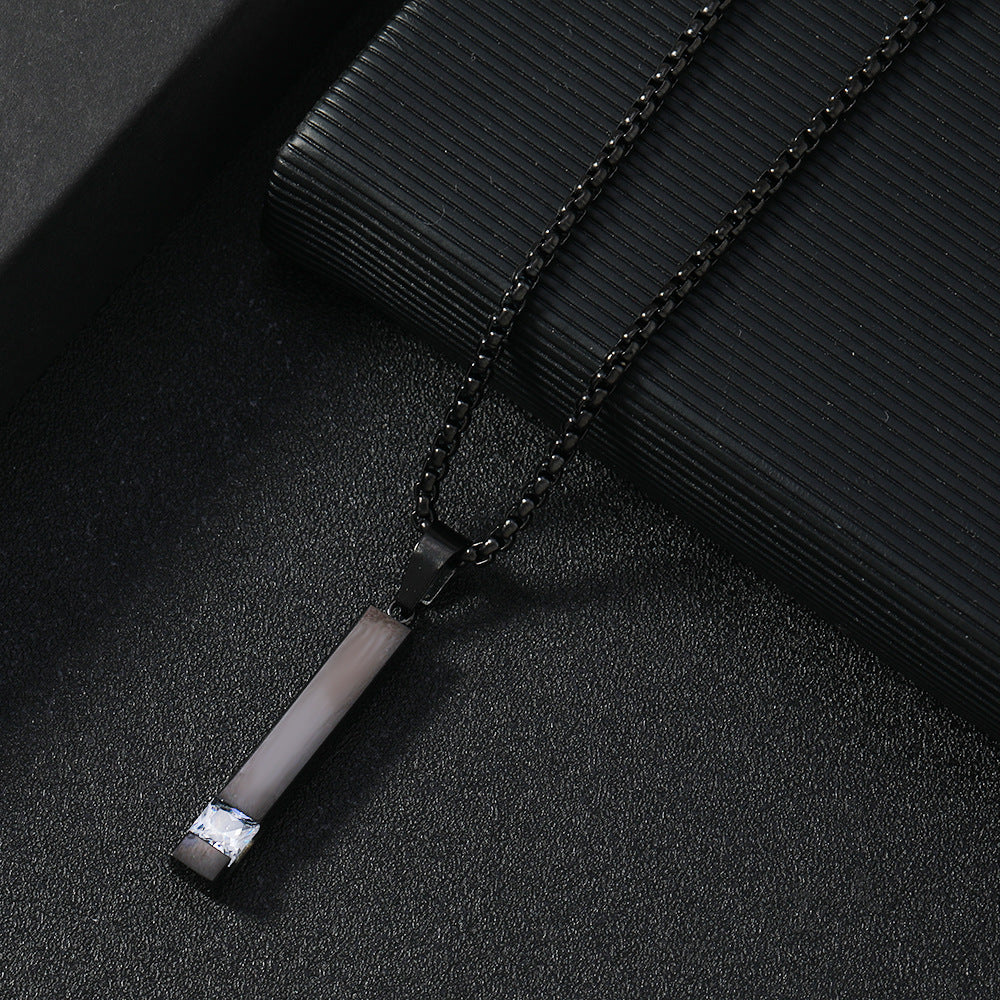 Wholesale Square Diamond Pendant Zircon Stainless Steel Necklaces ACC-NE-WangG002