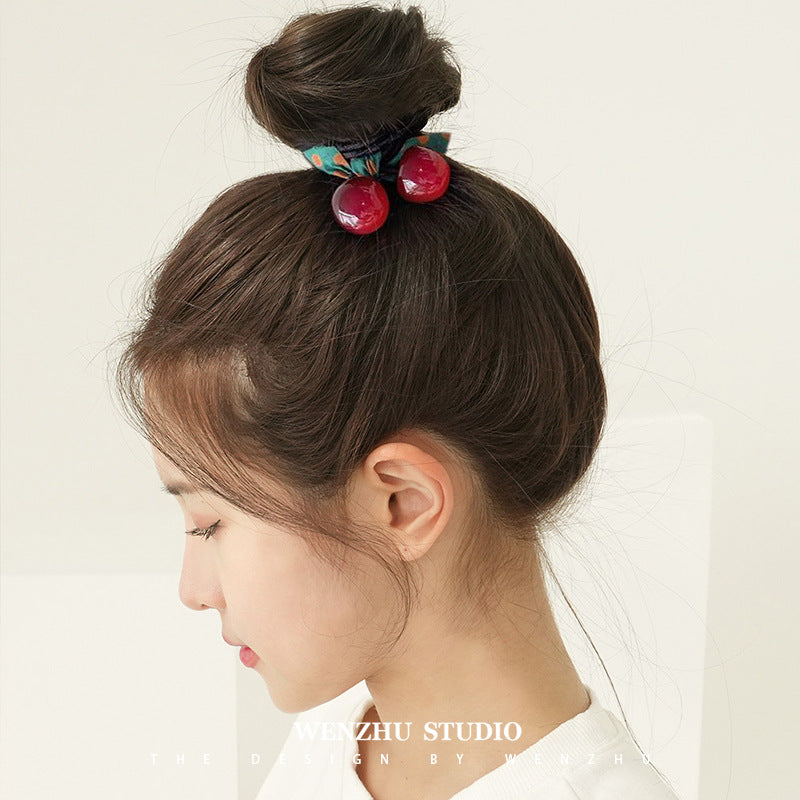 Wholesale Red Cherry High Elastic and Durable Hair Scrunchies