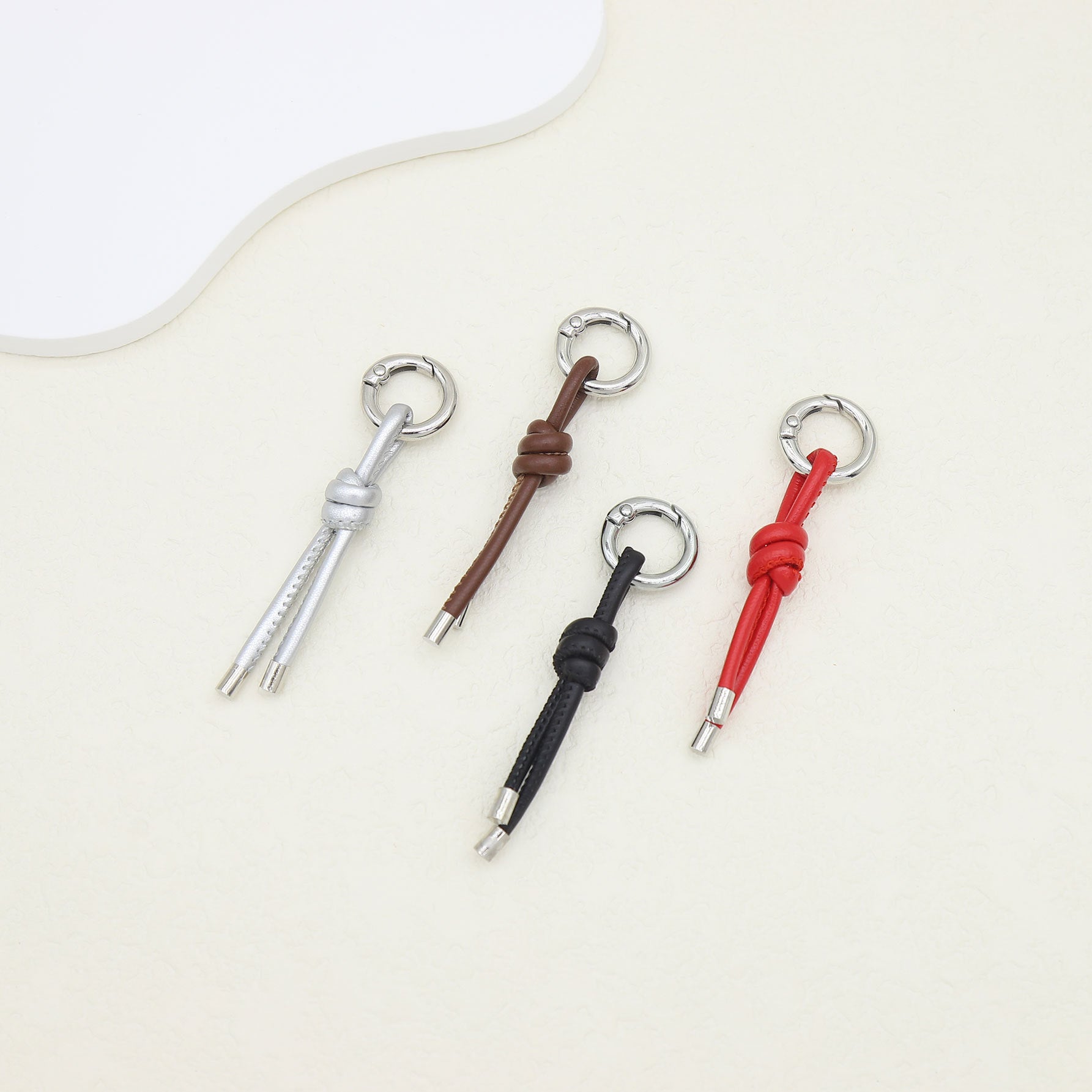 Wholesale  Pu Leather Rope Lanyard Keychains