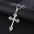 Wholesale Titanium Steel Vintage Diamond Cross Pendant Necklace