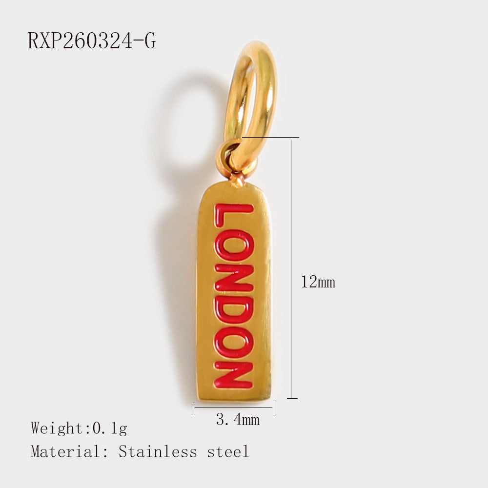 Wholesale Stainless Steel Lucky Dice Four-Leaf Clover Pendant - Gold Electroplated DIY Fashion Accessory