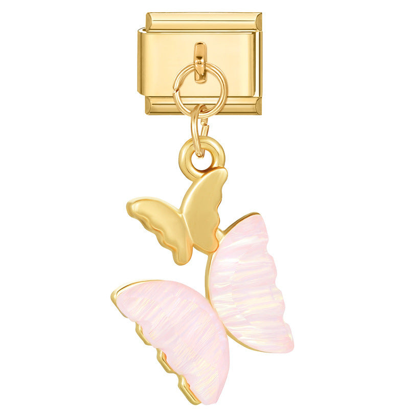 Wholesale Italian Charm Bracelet 9mm DIY Splicing Removable Stainless Steel Gold Base Pendant Composable Bracelet