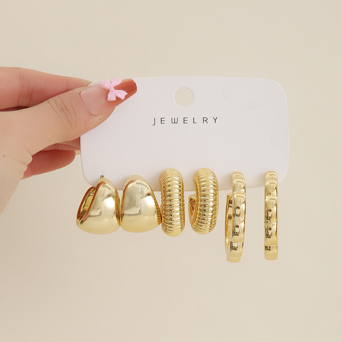 Wholesale  Gold Plated Ring Teardrop Earrings