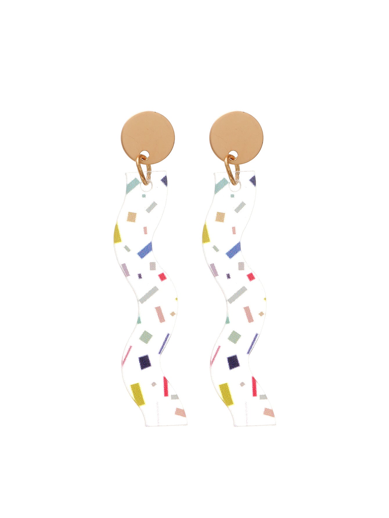 Wholesale  Color Stripe Transparent Acrylic Geometric  Earrings