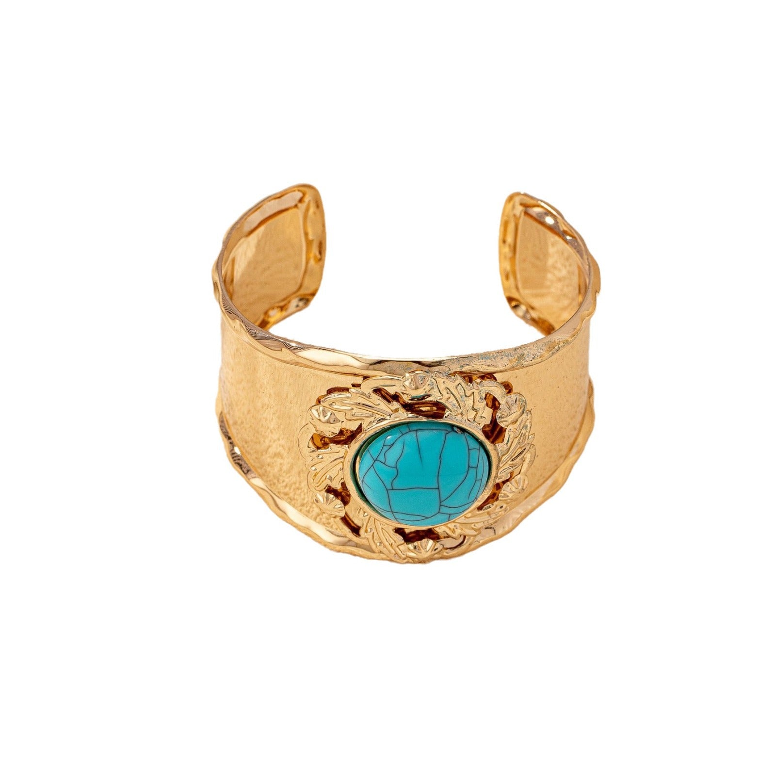 Wholesale Stylish Retro Floral Blue Turquoise Alloy Bracelet For Everyday Wear And Party