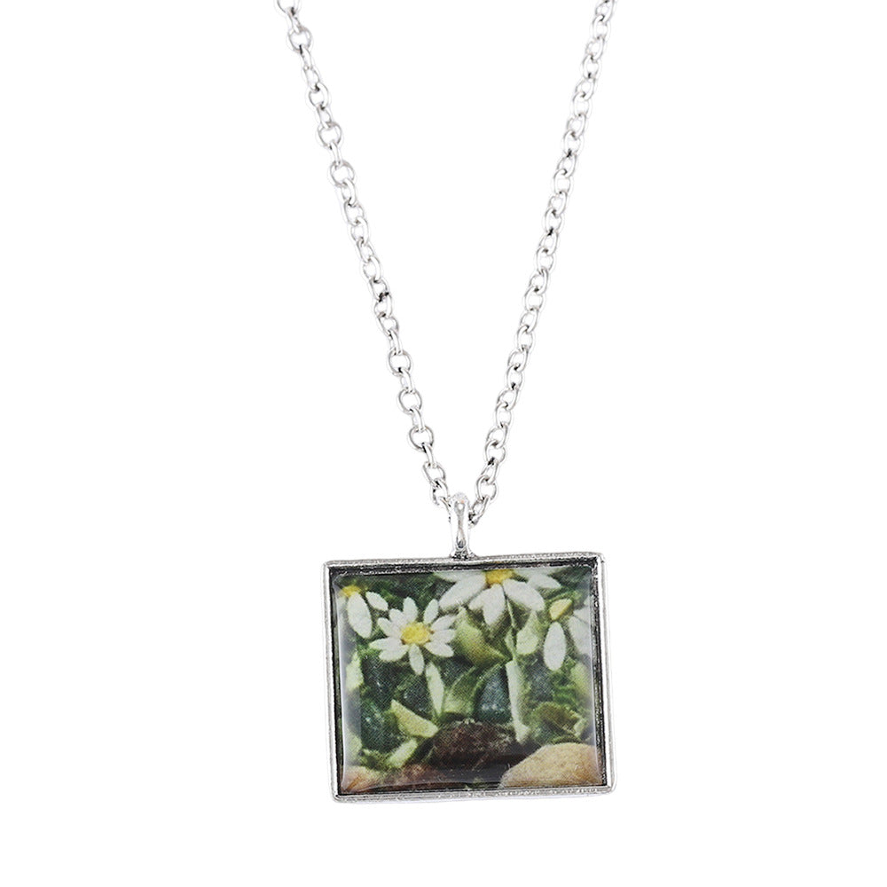 Wholesale Bohemian Fresh Flower Pendant Necklace