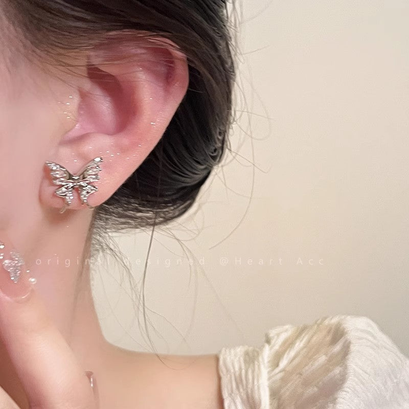 Wholesale Hollow Butterfly Zircon Earrings