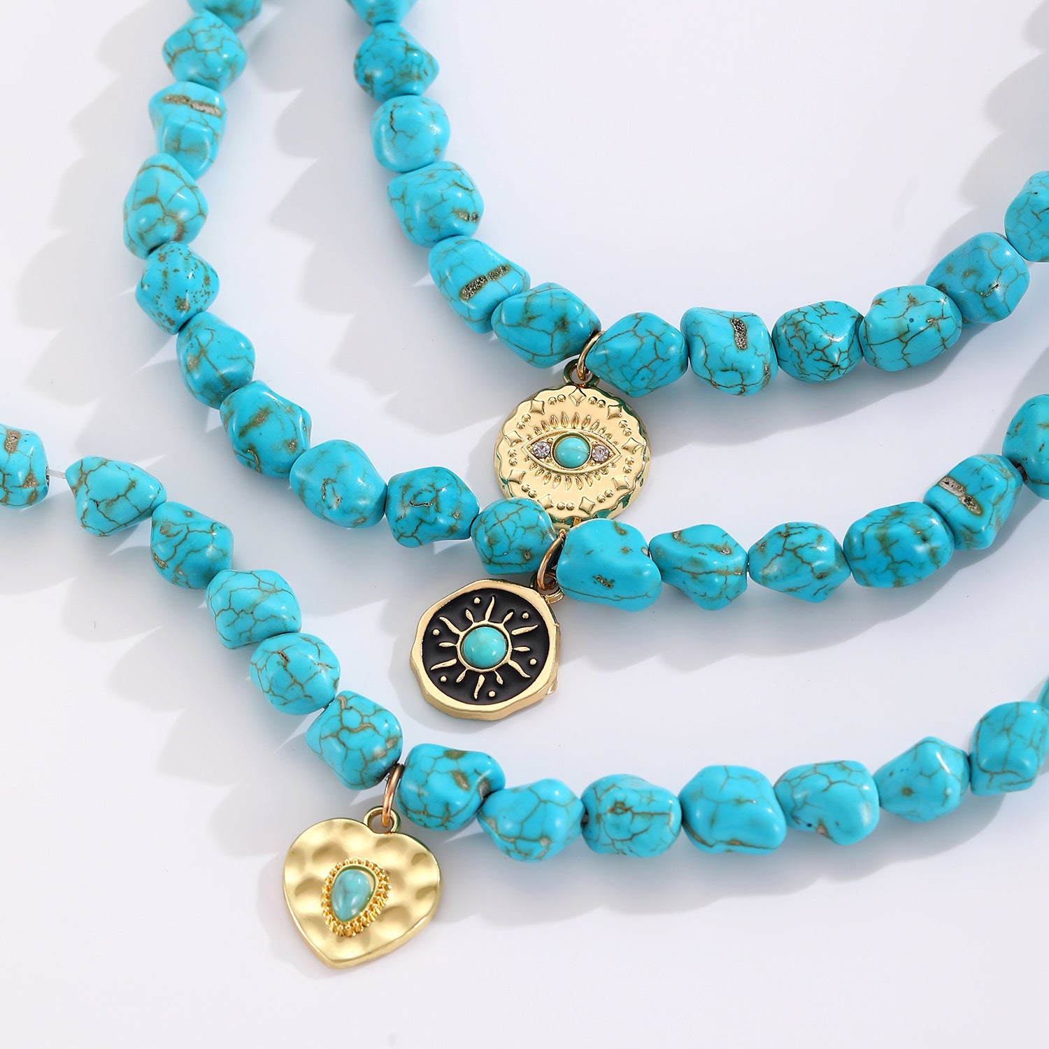 Wholesale Bohemian Devil' s Eye Turquoise Beaded Necklace Handmade Fashion Accessory