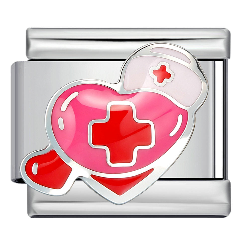 Wholesale Nurse Themed Stainless Steel Modular Bracelet With Ambulance Charm DIY Bangle Gift For Everyday Wear